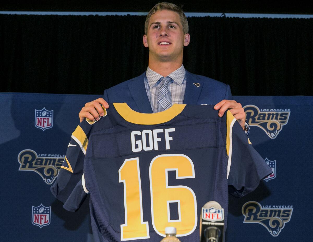 The Rams drafted Jared Goff at No. 1 overall last month.