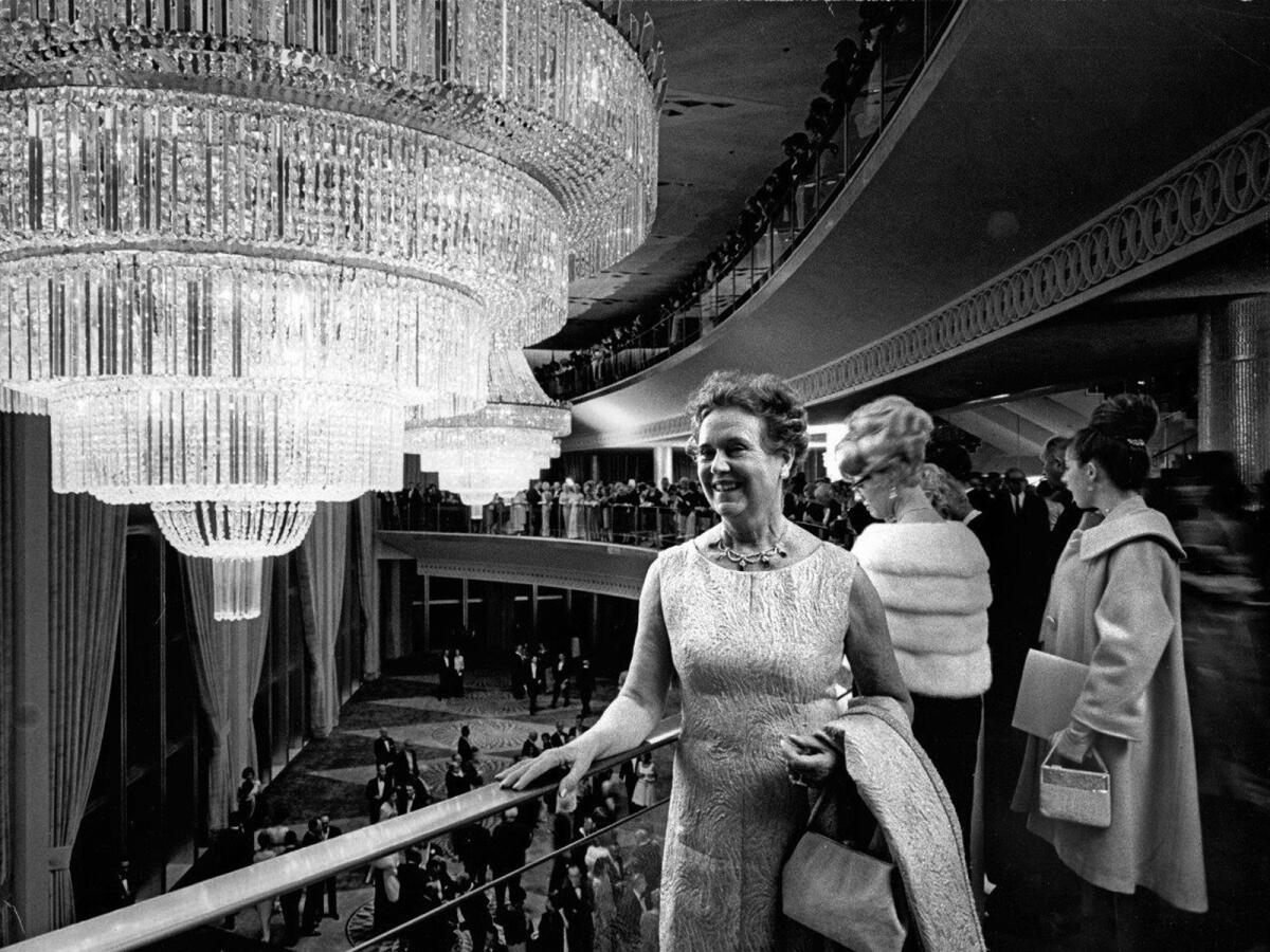 Dorothy Buffum Chandler at the opening of the Dorothy Chandler Pavilion at the Music Center in Los Angeles. (Life Magazine / The Music Center)