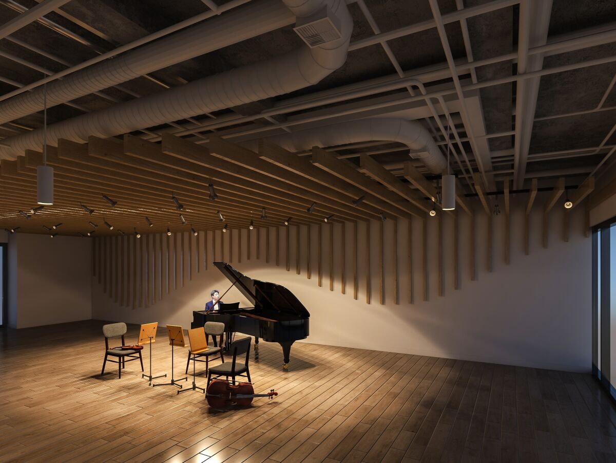 A rendering of Chamber Music OC's performance space 