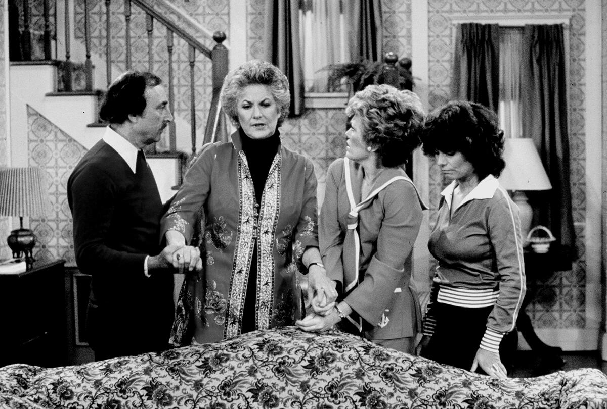 Bill Macy, left, Bea Arthur, Rue McClanahan and Adrienne Barbeau in "Maude."