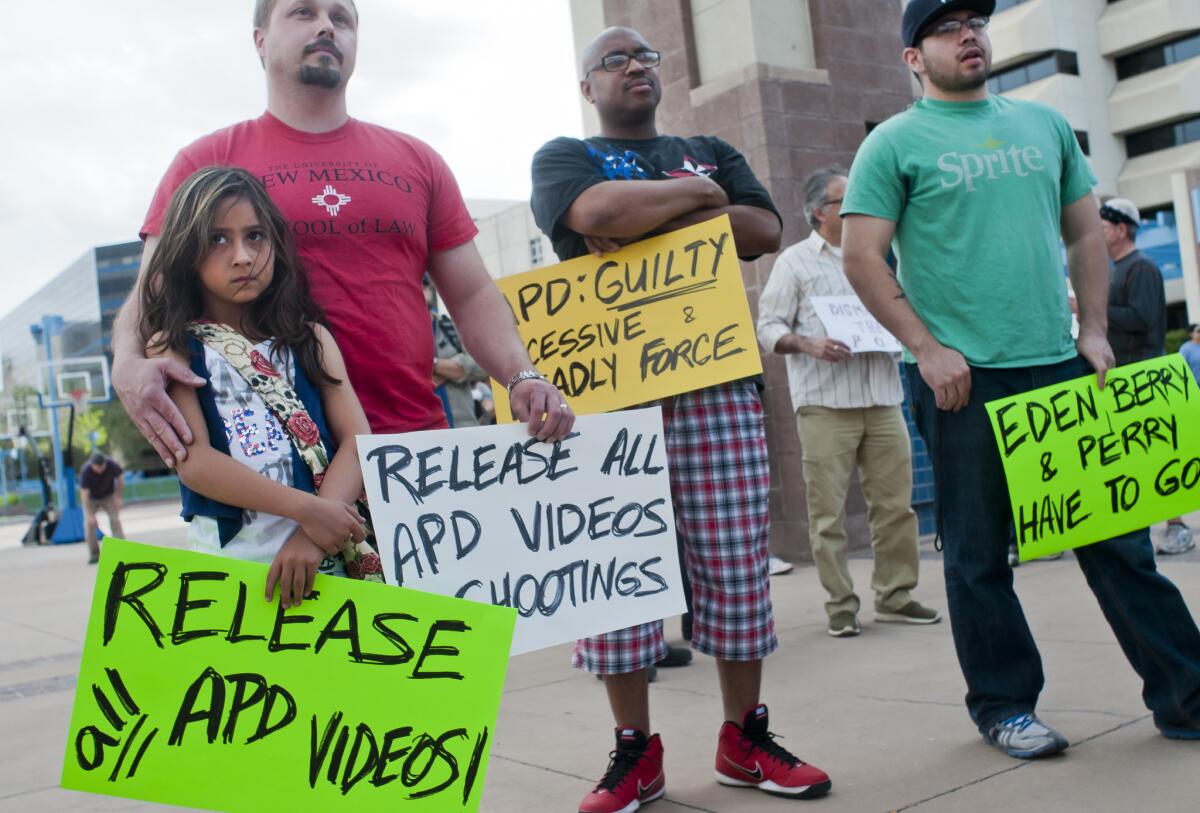 Earlier this month, protesters gathered to protest the actions of the Albuquerque Police Department.
