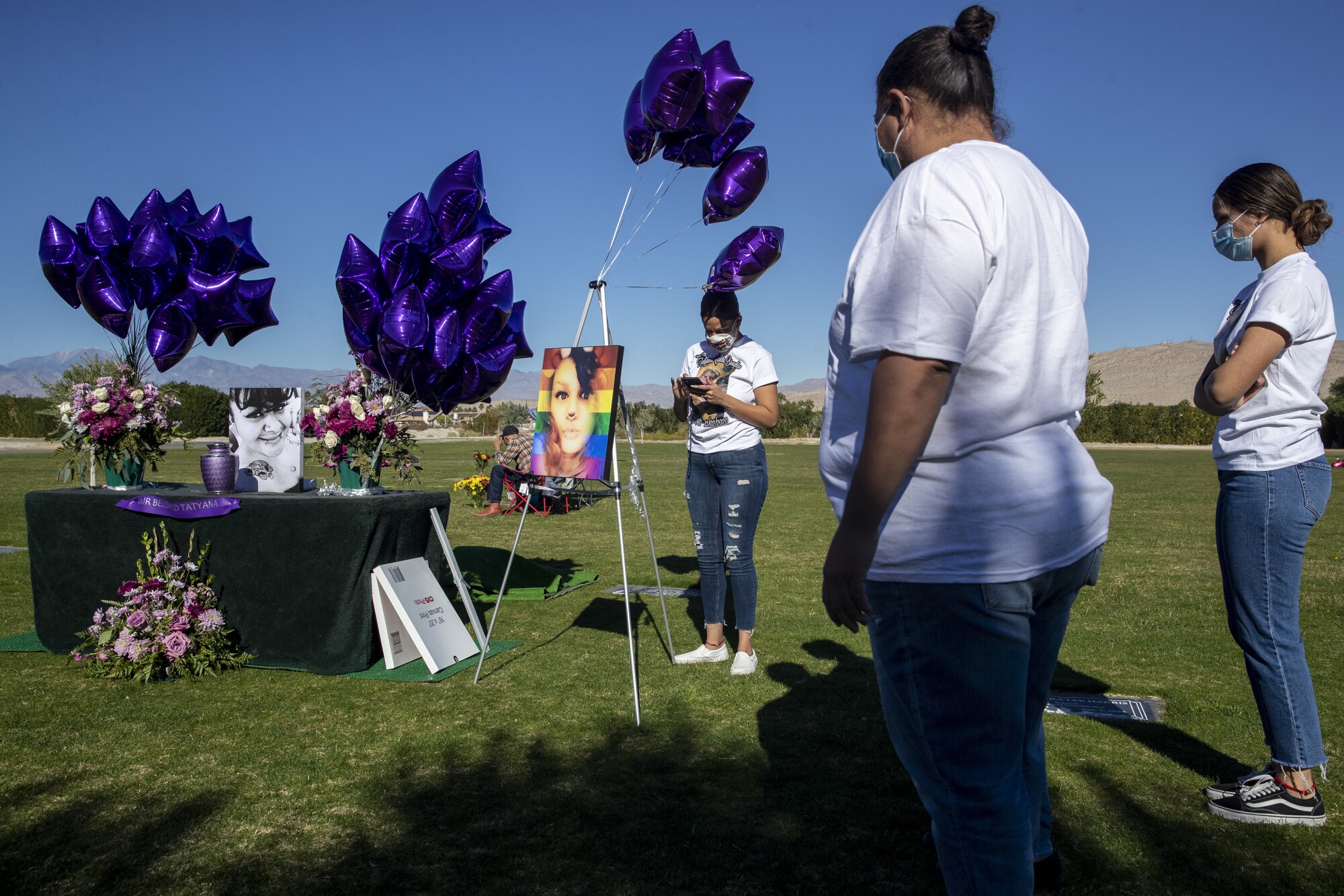 Memorial service for Tatyana Cantu Broughton, at Desert Memorial Park in Cathedral City.