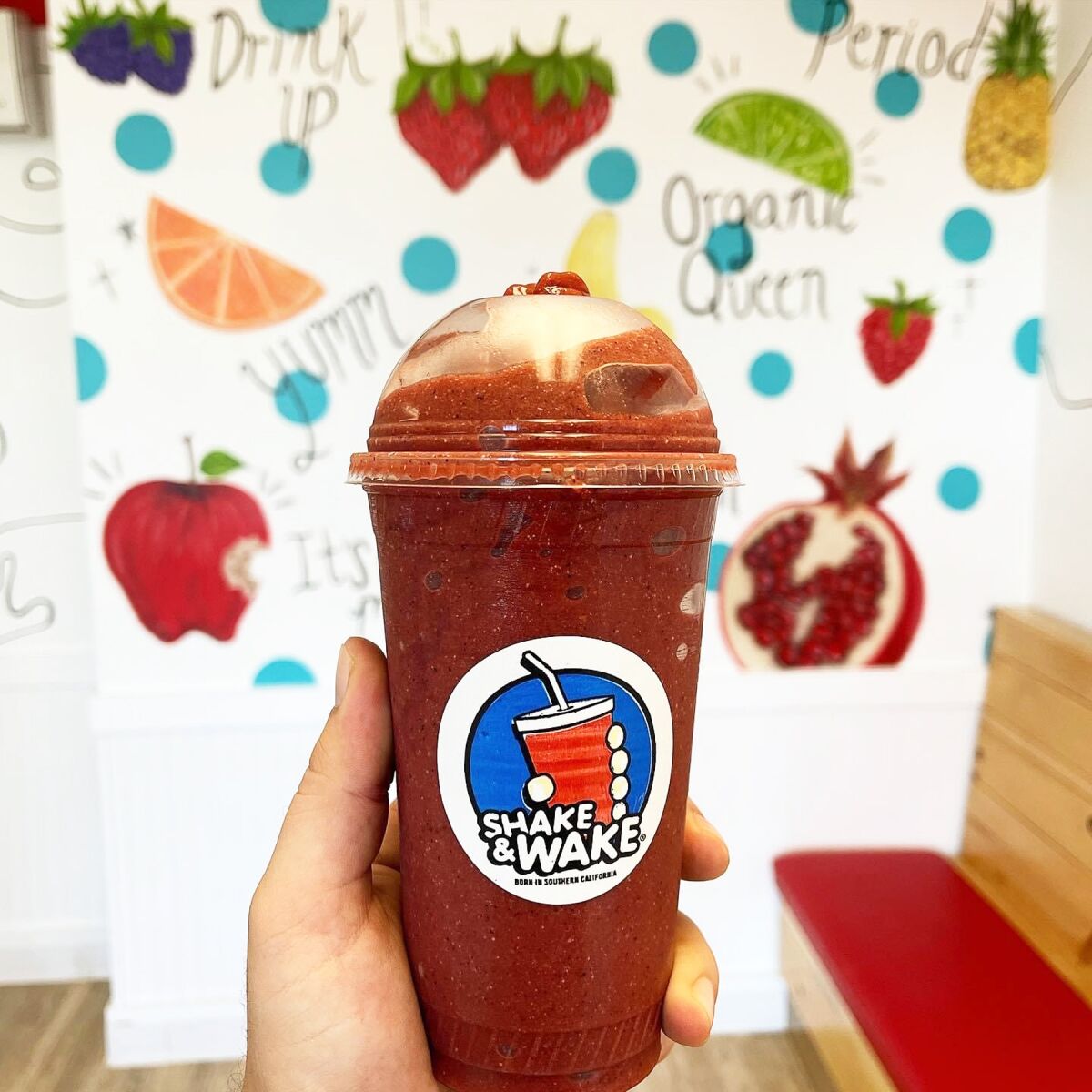 A wide variety of smoothie flavors are available at Shake & Wake.