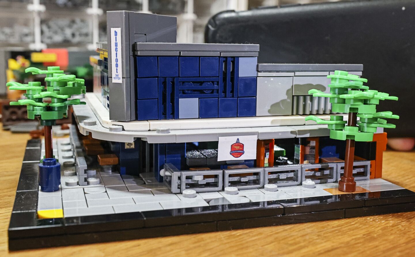 The Bluefoot Bar and Lounge by Lego artist Ben Smith at his North Park home on Wednesday, July 20, 2022.
