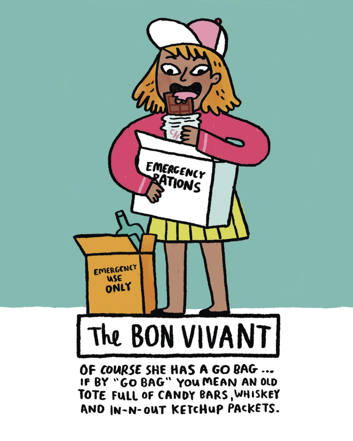 The nine types of earthquake preppers comic: The Bon Vivant
