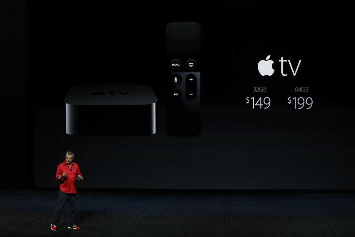 Eddy Cue, Apple's head of Internet Software and Services, introduces the overhauled Apple TV.