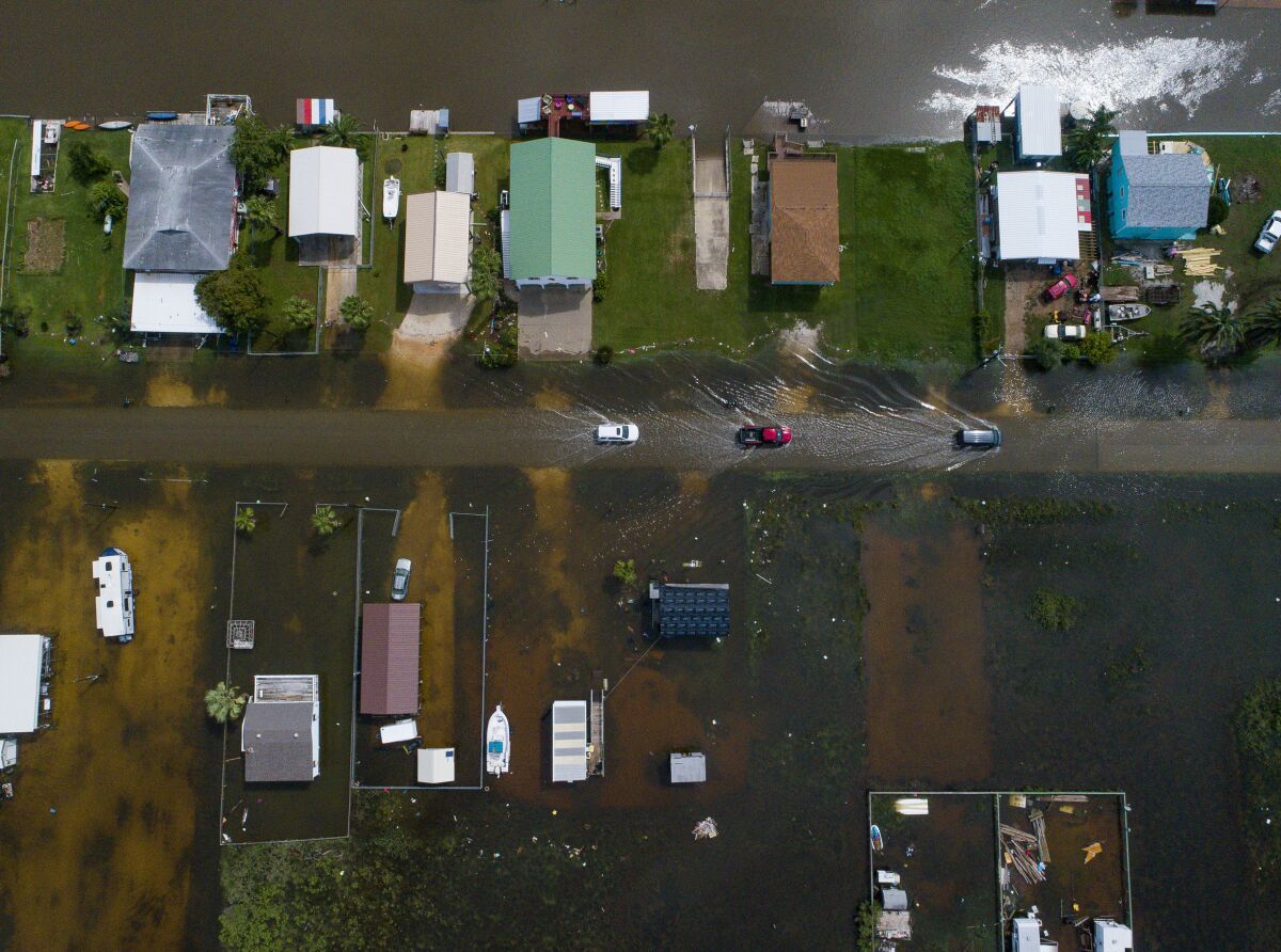 An aerial photograph of Sargent, Texas, on Wednesday