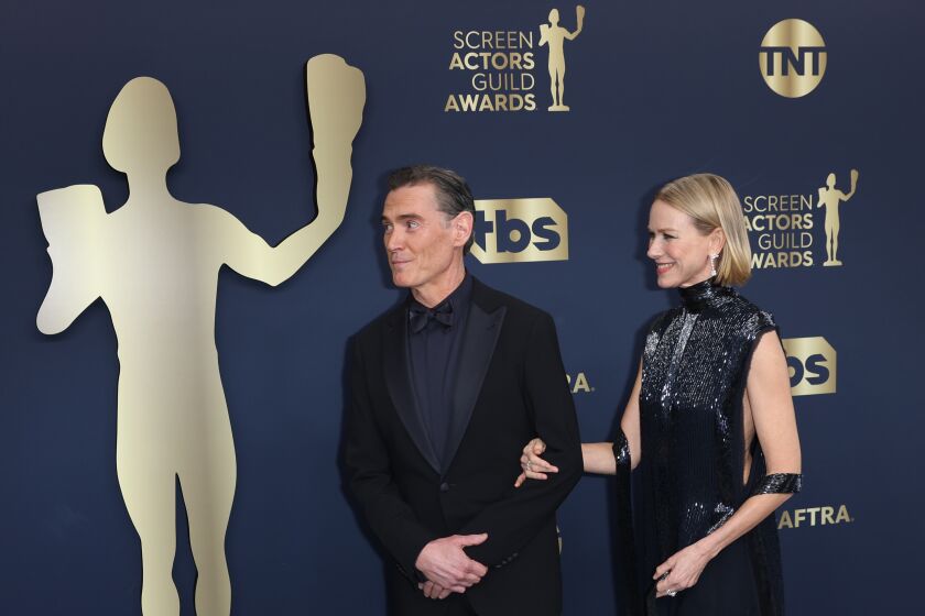 Billy Crudup and Naomi Watts at the 28th Screen Actors Guild Awards on Sunday, February 27, 2022.