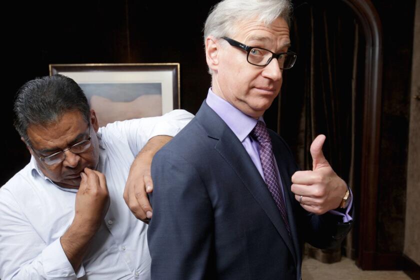 BEVERLY HILLS, CA., AUGUST 15, 2018--Director Paul Feig at Ralph Lauren store in Beverly Hills for IMAGE SECTION COVER during his suit fitting at the store. Ralph Lauren is dressing Feig for portions of his press tour for his new film A SIMPLE FAVOR in which the lead character (Blake Lively) wardrobe is inspired by the director's own penchant for suit-and-tie. Tailor is Mario Gonzales. (Kirk McKoy / Los Angeles Times)