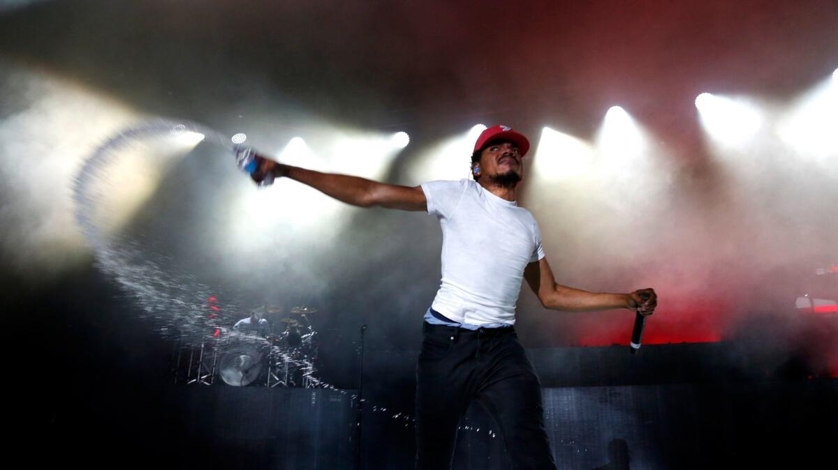 Chance the Rapper performs at the Greek Theatre earlier this year.