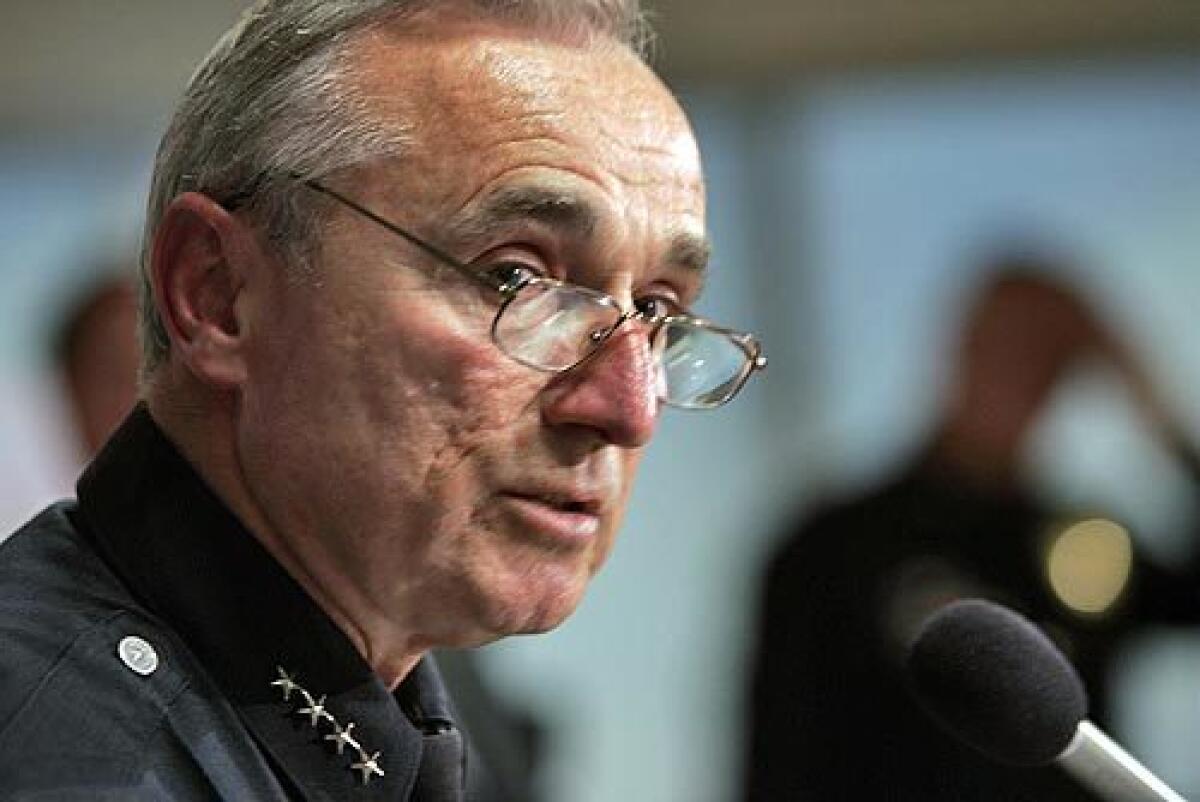 POLICE: Chief William J. Bratton says LAPD is developing a response plan. ?We would be stretched very thin? in a disaster.