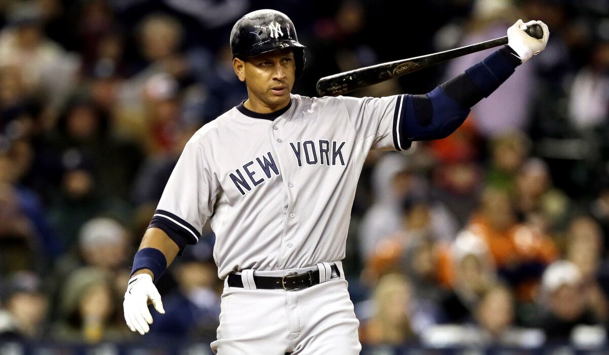 Yankees designated hitter Alex Rodriguez prepares to bat during a game against the Tigers on April 20 in Detroit.