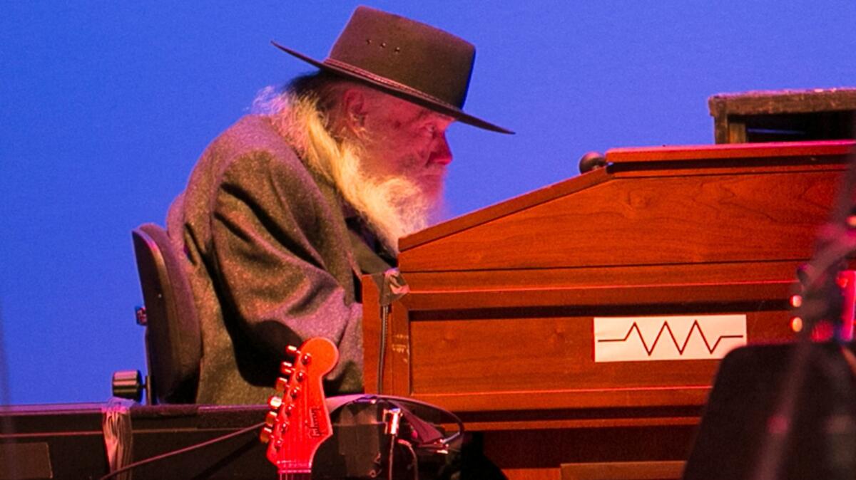 The Band's keyboardist/multi-instrumentalist Garth Hudson was a special guest Saturday in Glendale at the Wild Honey Orchestra concert tribute to the Band benefiting Autism Think Tank. (Allen J. Schaben / Los Angeles Times)