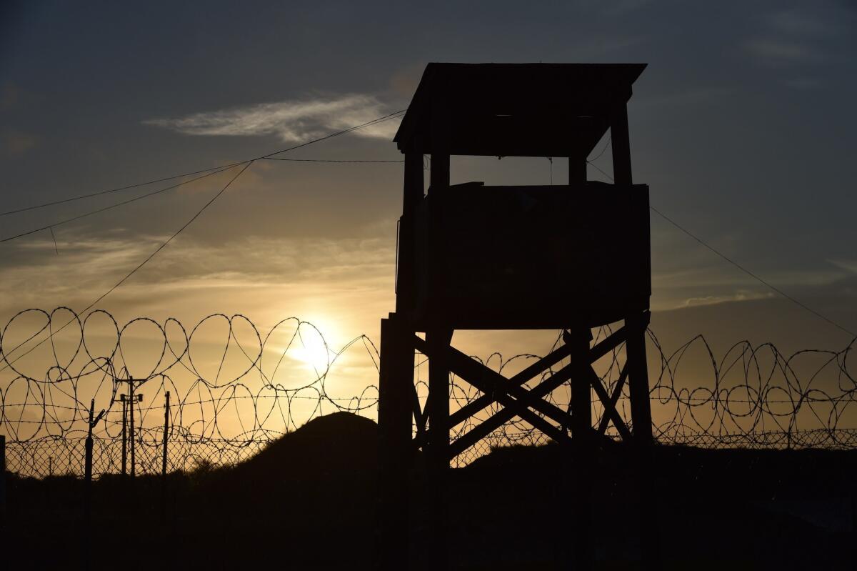A watch tower at the abandoned Camp X-Ray detention facility at the U.S. Naval Station in Guantanamo Bay, Cuba.