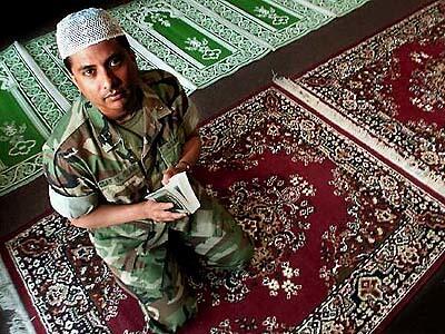 U.S. Navy Chaplain Lt. Abuhena Saif-Ul-Islam is stationed at Camp Pendleton, providing counseling and religious services to a battalion of Marines stationed there. Here he's shown at the Islamic Services area.
