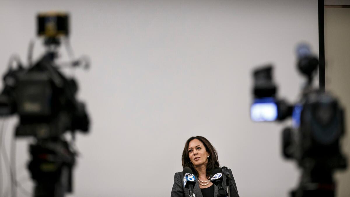 Kamala Harris at an event for faith leaders from Southern California in mid-September.