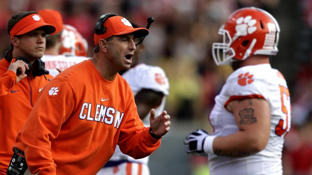Coach Dabo Swinney has guided Clemson to the No. 1 ranking in college football.