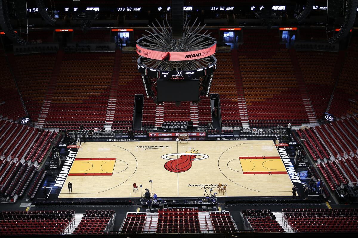 Miami Heat's home basketball court.