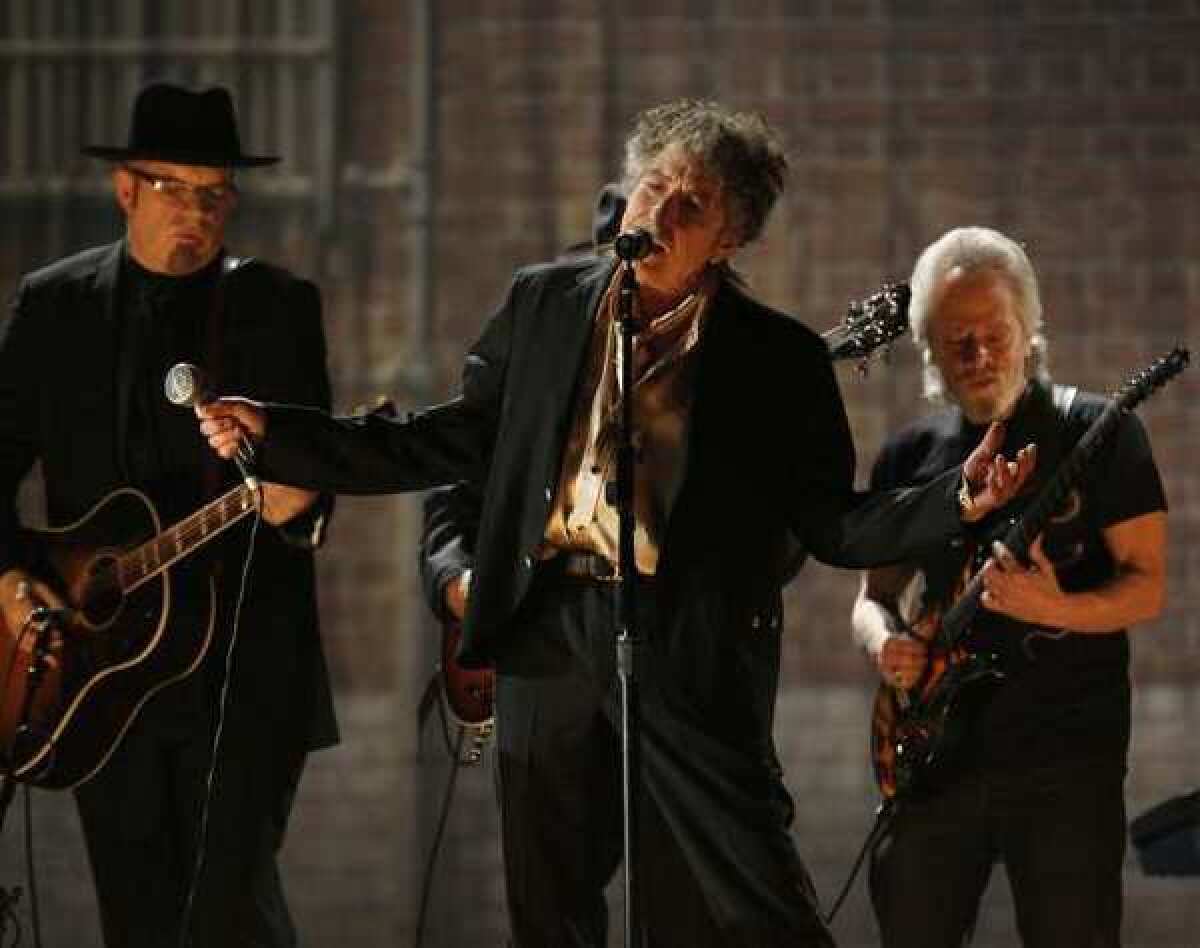 Bob Dylan performs at the 2011 Grammy Awards in Los Angeles.