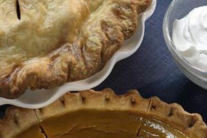 You can chill the crust overnight, but apple and pumpkin pies are best the day they're made.
