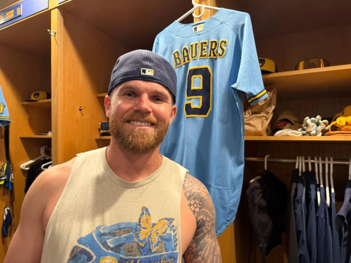 Former Marina first baseman Jake Bauers has 21 home runs for the Milwaukee Brewers.