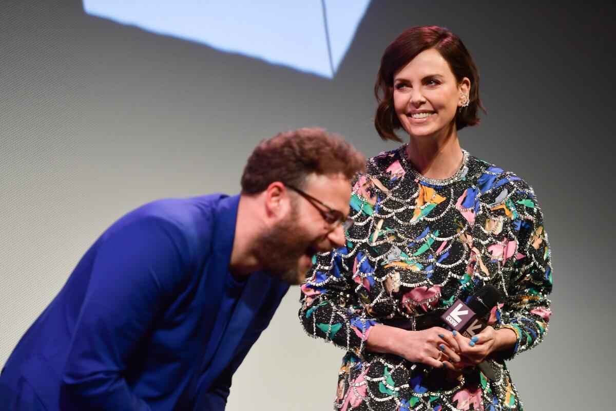 "Long Shot" stars Seth Rogen and Charlize Theron attend the film's March 9 premiere at South by Southwest in Austin, Texas.