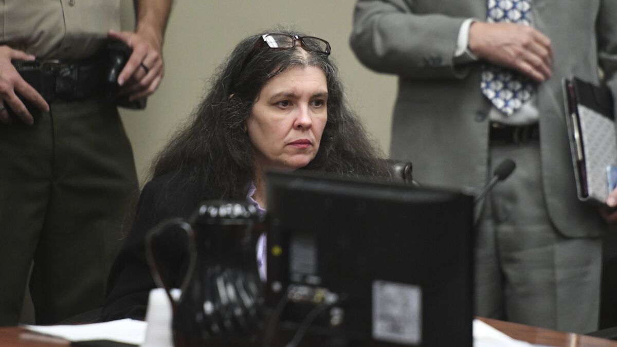 Louise Turpin, shown during Friday's hearing, was sentenced to 25 years to life in prison for the abuse of 12 of her 13 children.