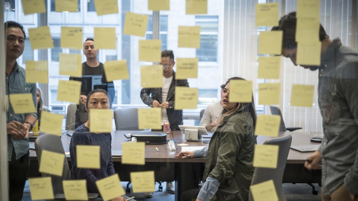 Most of Eaze's employees come from the technology industry, and bring with them tech processes such as "design sprints," shown above.