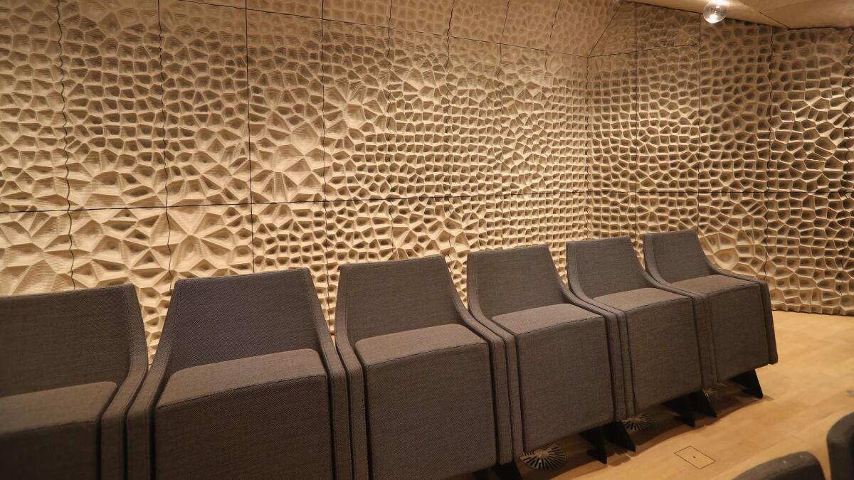 Walls inside the concert hall have been designed for optimal acoustics.