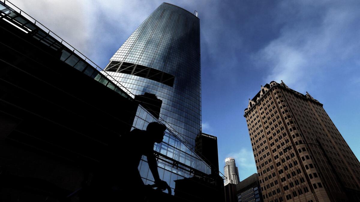 The owners of the Wilshire Grand, a recently completed skyscraper in downtown L.A., are asking about $4.25 a square foot per month for office space.