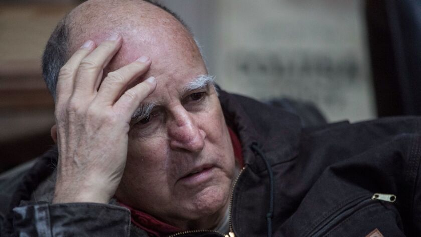 Gov. Jerry Brown during an interview with The Times at his Northern California ranch near Williams on Dec. 28, 2017.