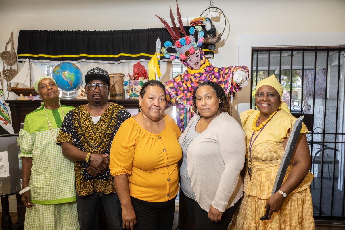 Trudy Lewis, Bootsy Rankin, Lupe Fortune, Chrispina Bevans and Cynthia Lewis at the Garifuna Musuem of Los Angeles.