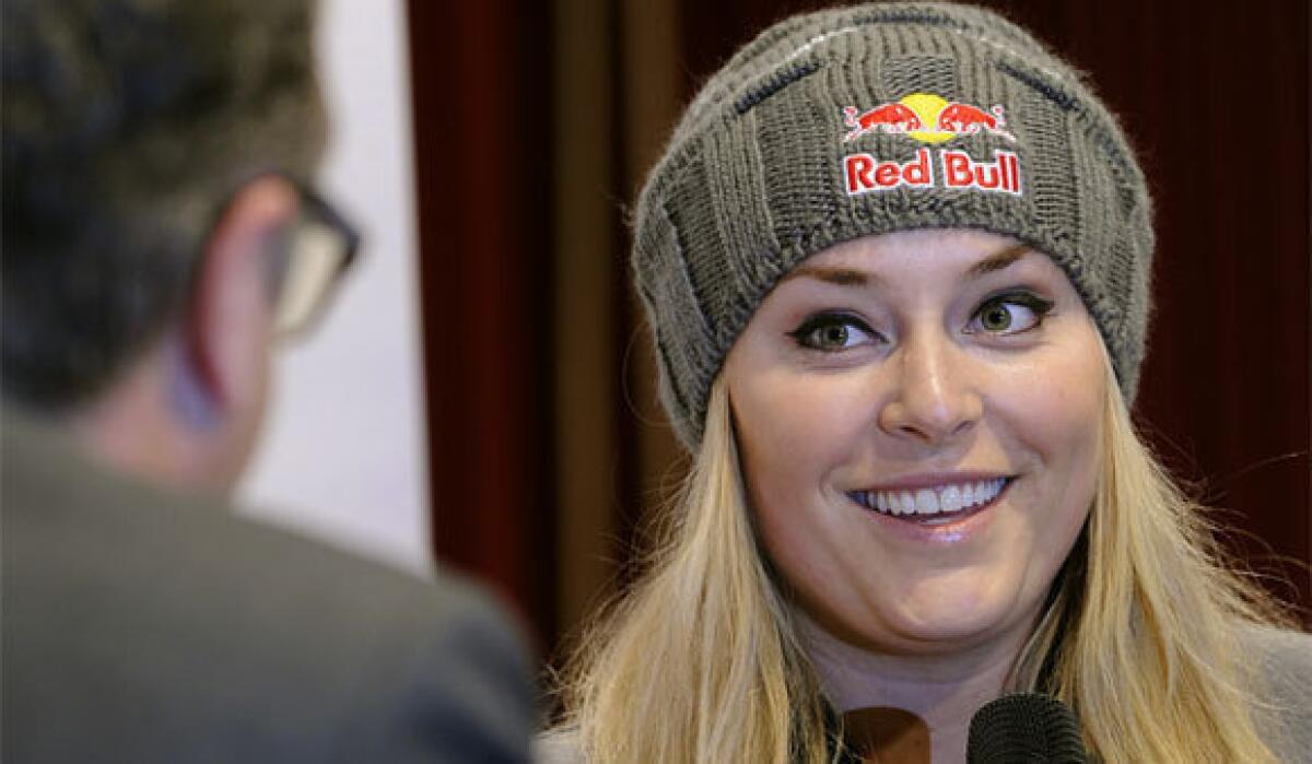 Skier Lindsey Vonn has been hospitalized for "severe intestinal pain," her spokesman said.