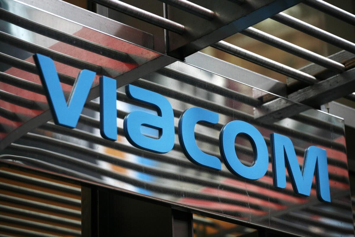 The entrance to Viacom's headquarters in New York.