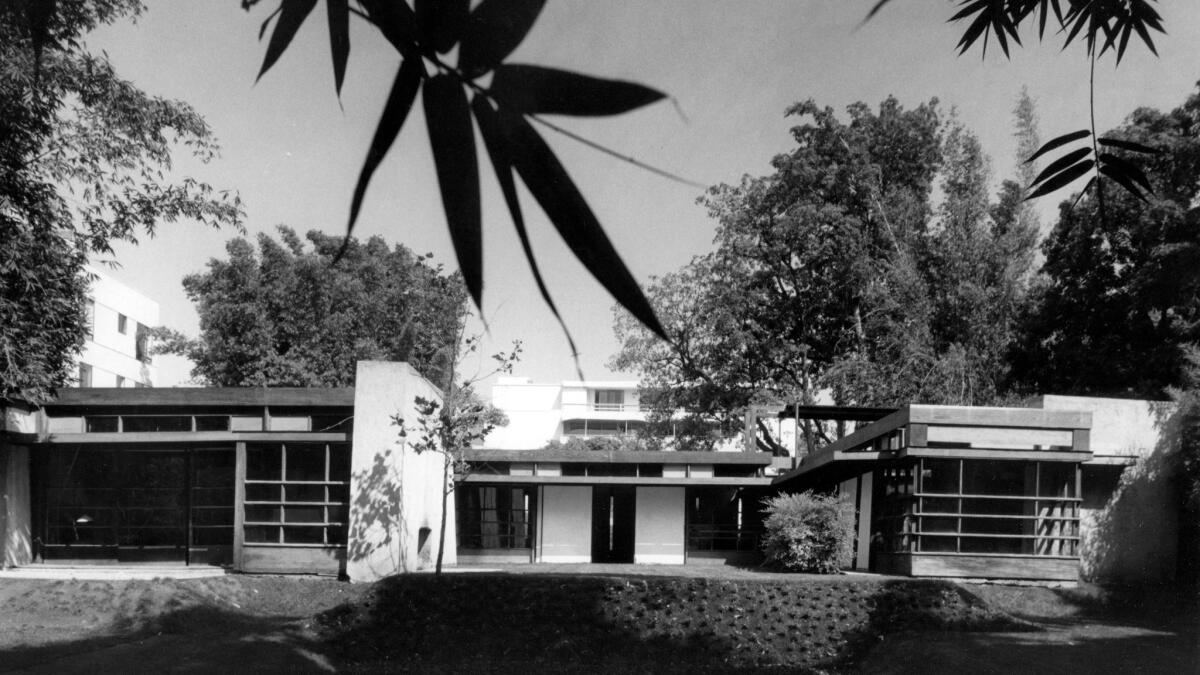 The landmark Schindler House, pictured here in 1990, is the West Hollywood home of the MAK Center for Art and Architecture.