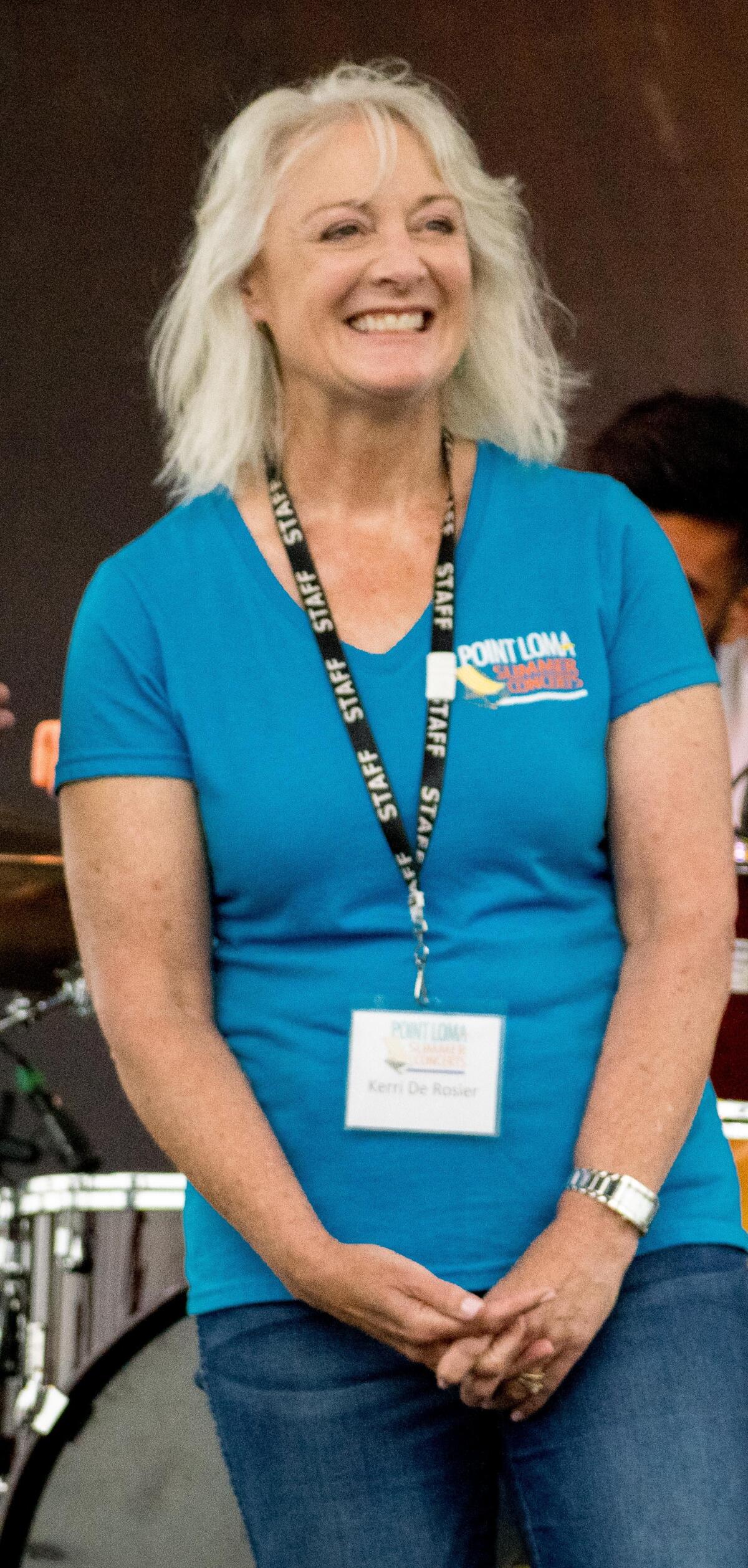 Kerri De Rosier began volunteering for Point Loma Summer Concerts around 2002 and has been the series' chairwoman since 2018.