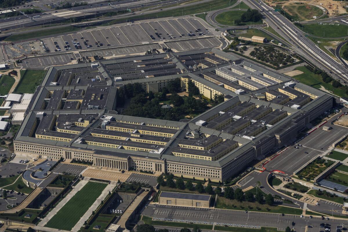 Aerial view of the Pentagon complex.