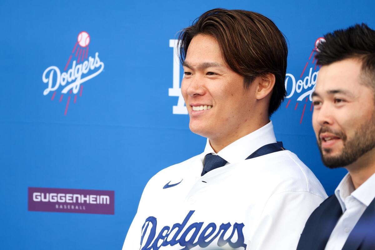 Yoshinobu Yamamoto says Shohei Ohtani helped sell him on Dodgers - Los  Angeles Times
