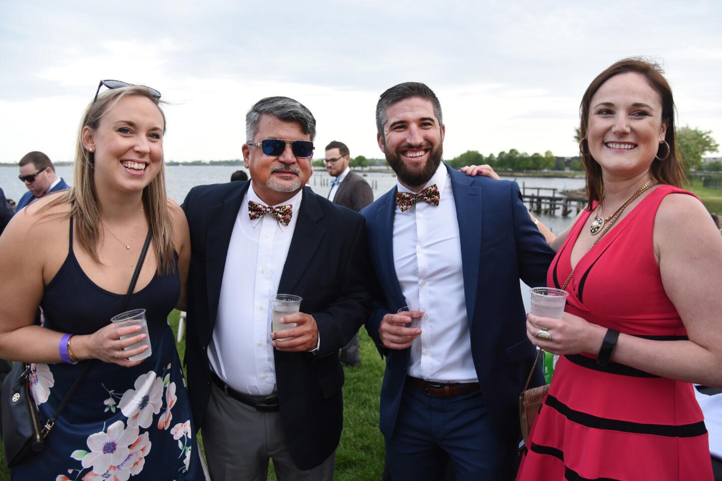 From left, Jessica Malacrida, Mike Alley, Eoghan Doherty and Yelena Trepetin at the Bourbon and Bowties charity fundraiser held at Rye Street Tavern in Port Covington.