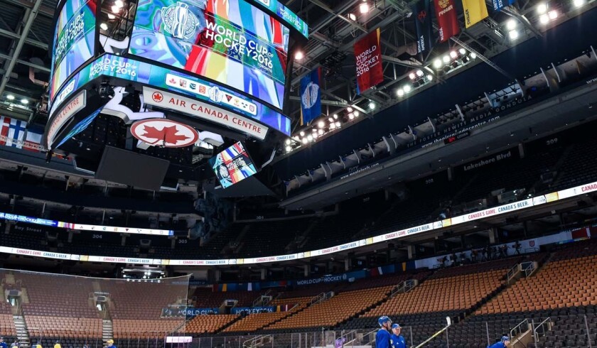 Sweden practices for the World Cup of Hockey at Air Canada Centre in Toronto on Thursday.