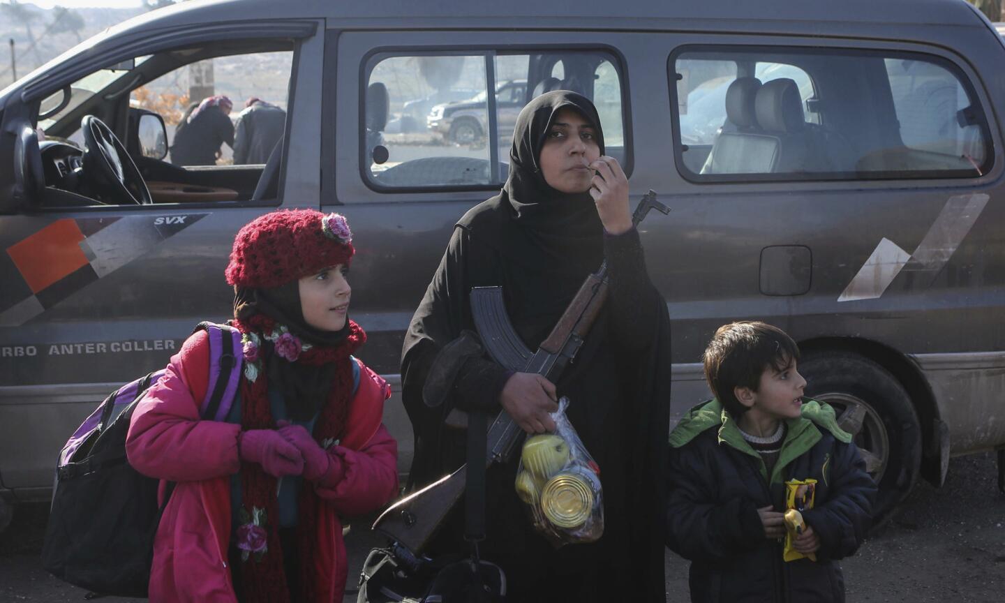 Syrians evacuated from the embattled Syrian city of Aleppo during the ceasefire arrive at a refugee camp in Rashidin, near Idlib, Syria, on Dec. 20, 2016. Russian Foreign Minister Sergey Lavrov said on Tuesday that Russia, Iran and Turkey are ready to act as guarantors in a peace deal between the Syrian government and the opposition. He spoke on Tuesday after a meeting of the three countries' foreign ministers in Moscow.