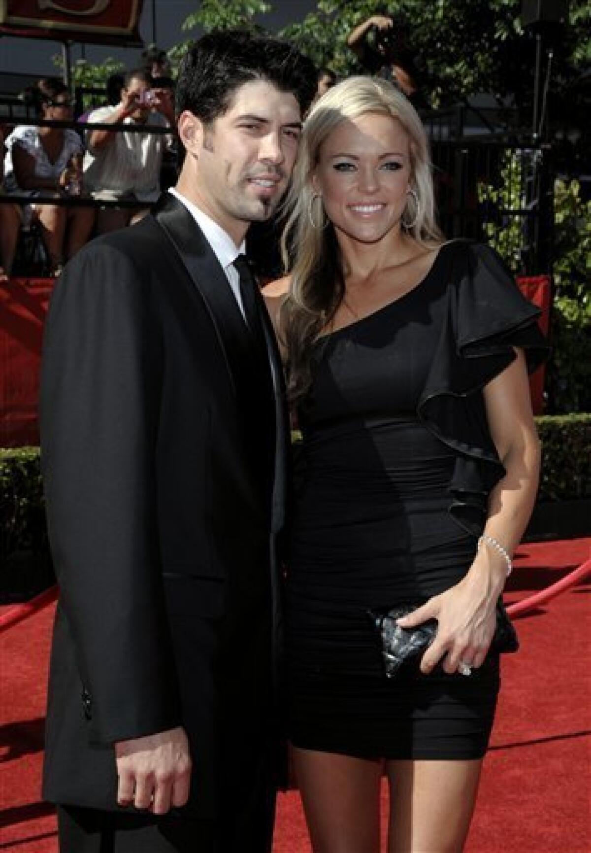 Jennie Finch, right, and Casey Daigle arrive at the ESPY Awards on Wednesday, July 14, 2010 in Los Angeles. (AP Photo/Dan Steinberg)