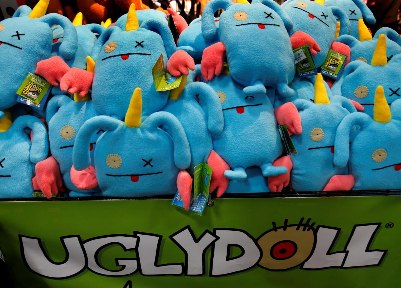 Uglydolls are sown for sale on the convention floor during opening day of Comic-Con International in San Diego,