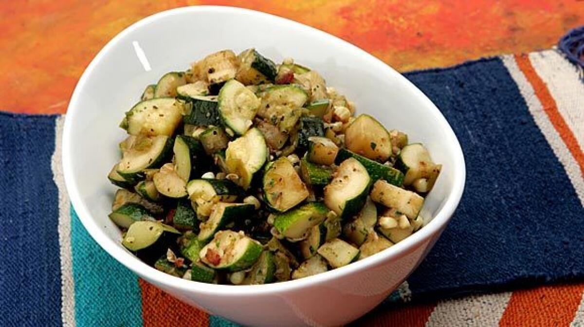 Zucchini, corn and green chile (Calabacitas) recipe.