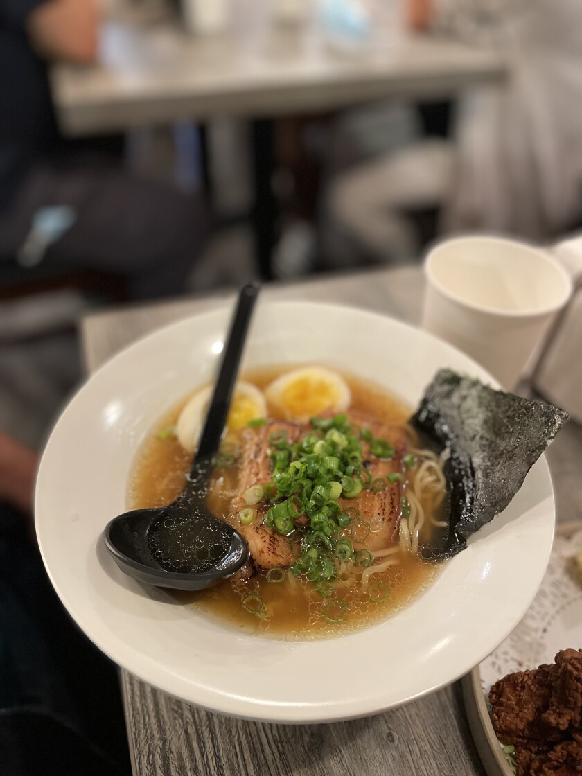 Gyutan Ramen's tonkotsu ramen. The shop is in Irvine.
