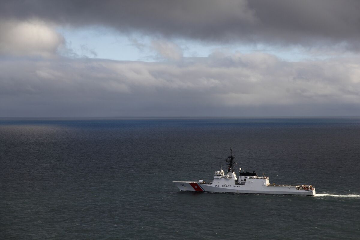 The Coast Guard national security cutter Bertholf patrolled the Arctic seas above Alaska in 2012.