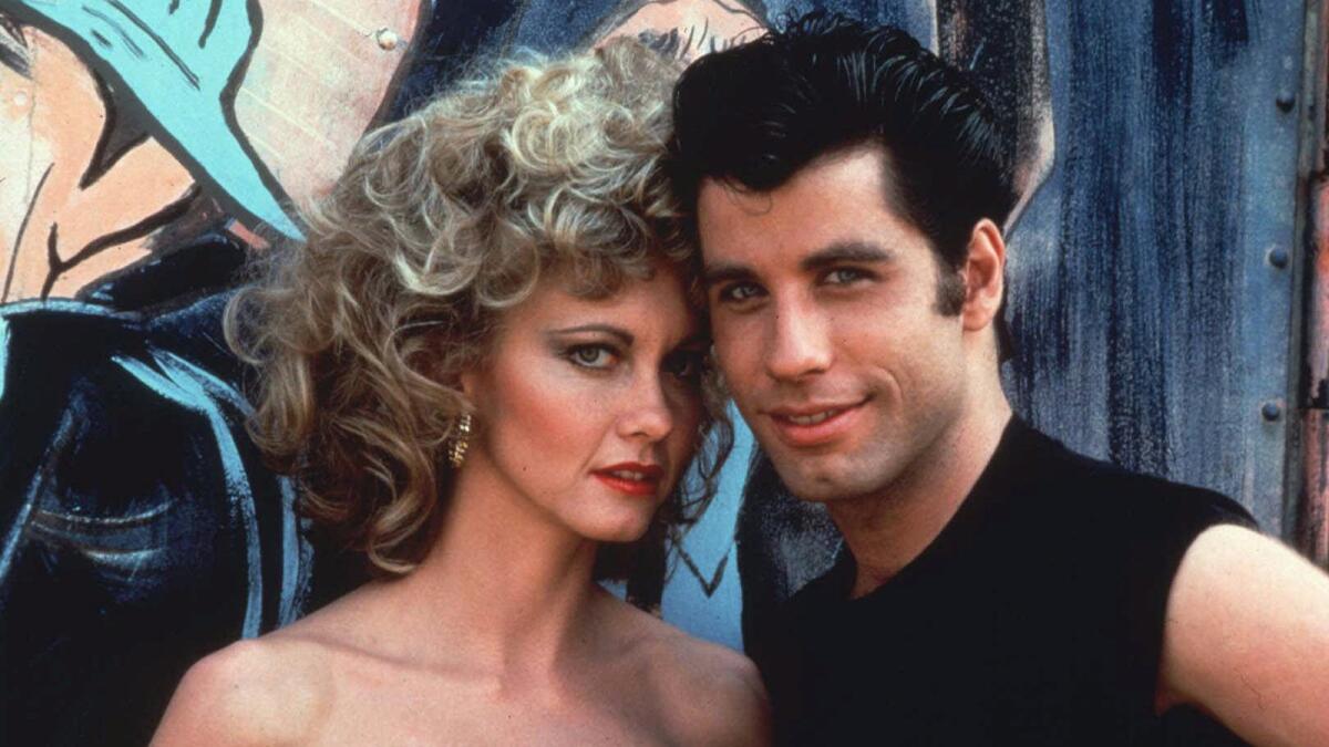 Olivia Newton-John and John Travolta in the 1978 film "Grease,"