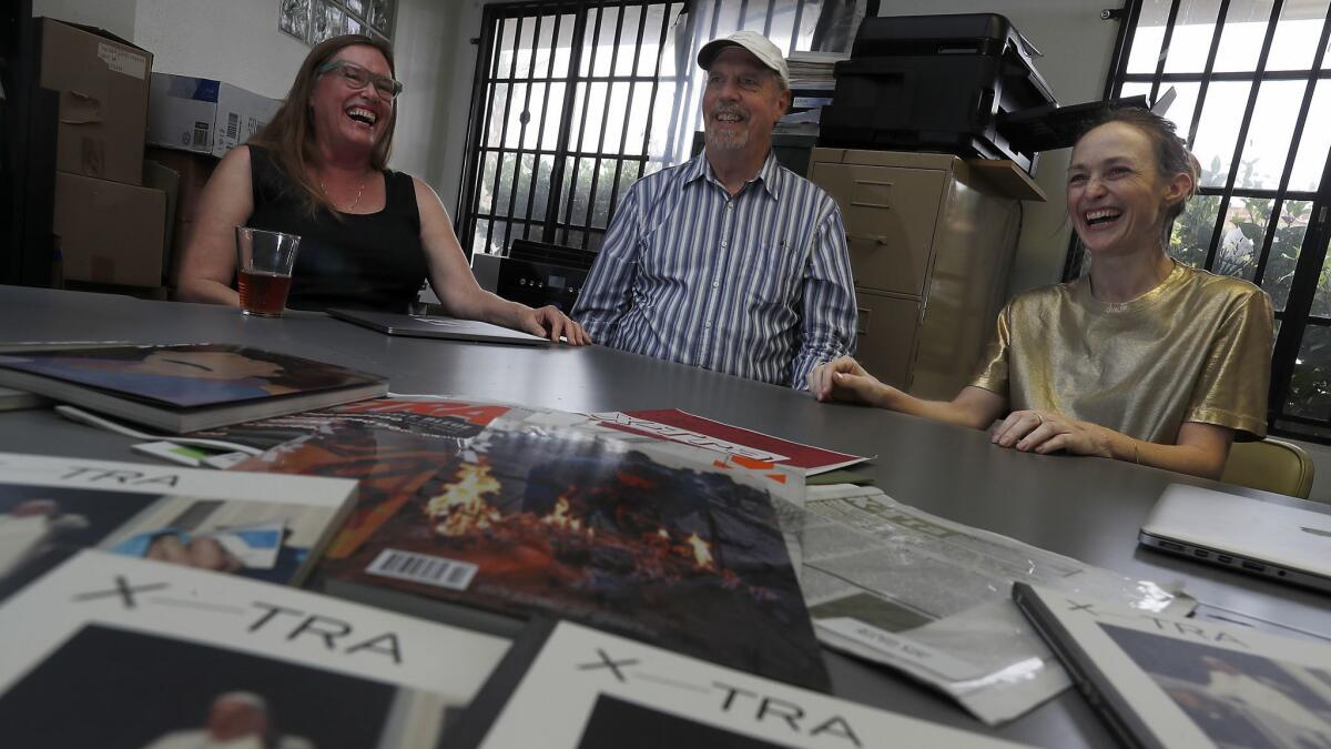 Ellen Birrell, left, and Stephen Berens, founders of X-TRA, with executive director Shana Lutker.