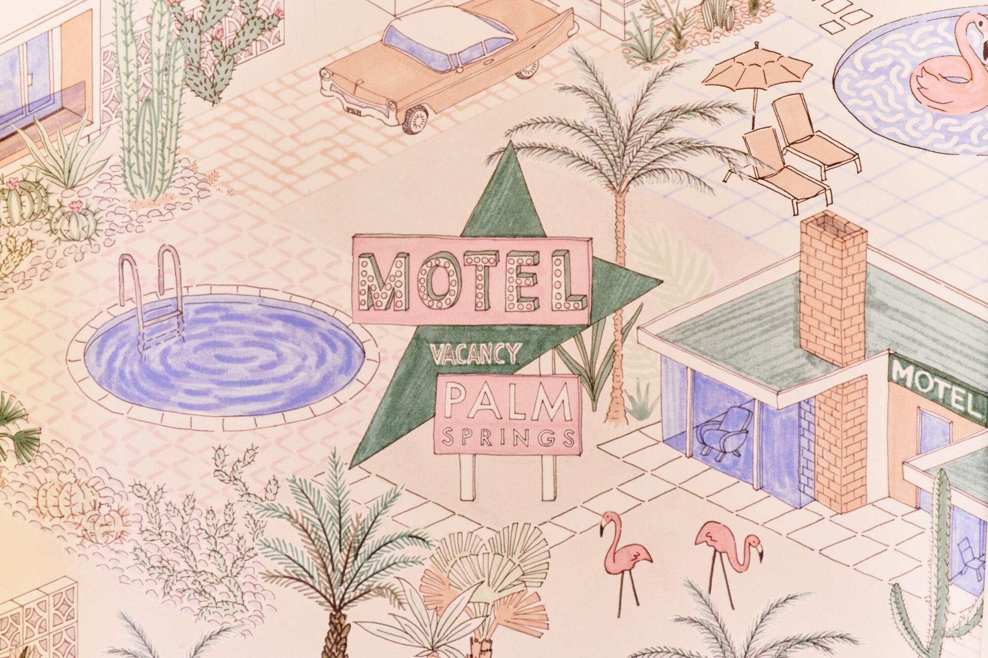 Photos: Motel California, the delight is in the details 70 Wallpaper inside the Trixie Motel.