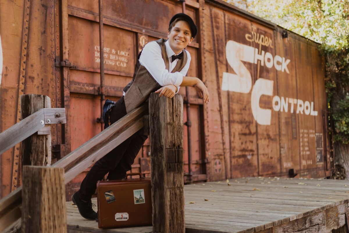 Tyler Tafolla stars in "Scott Robbins and the Traveling Show" Nov. 11-12 at Diversionary Theatre.